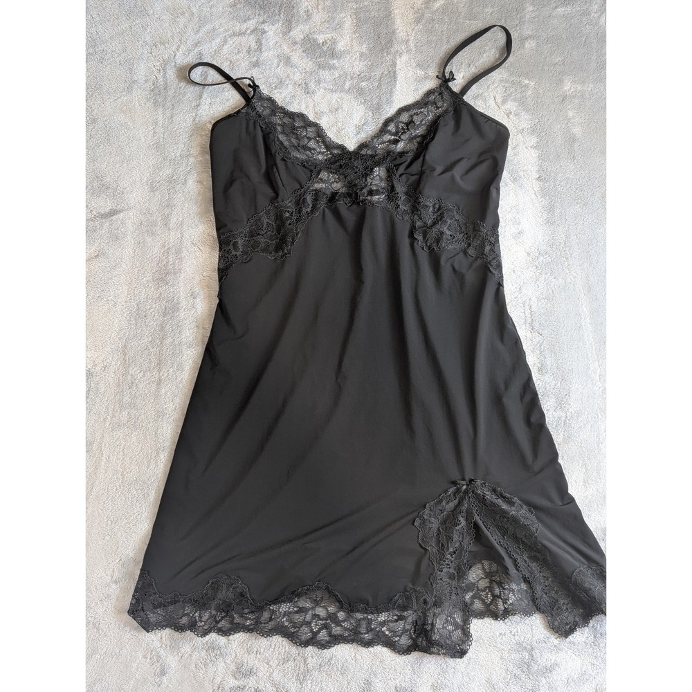 Victoria's Secret Chemise Womens Small Black Lace Slip Dress Lingerie